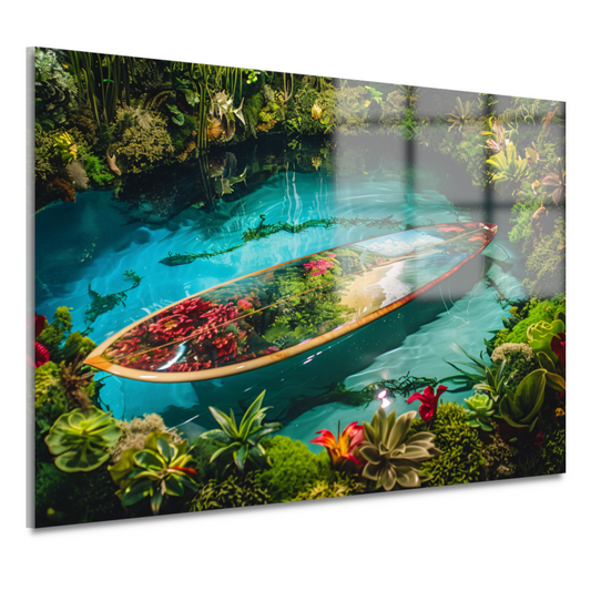 Minimalistische surfplank schildering acrylglas