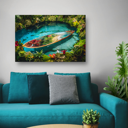 Minimalistische surfplank schildering canvas