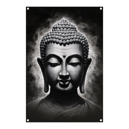 Serene Boeddha in Monochrome Tinten tuinposter