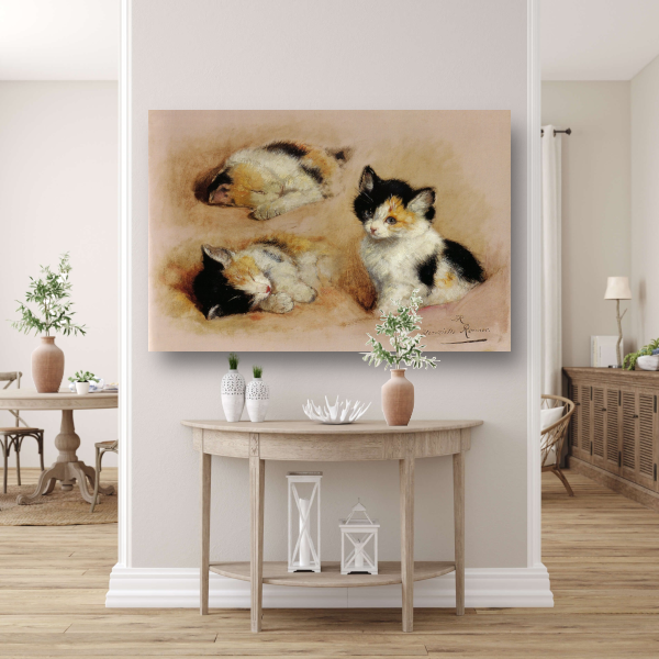 Studies van ontwakend katje - Henriëtte Ronner canvas met baklijst