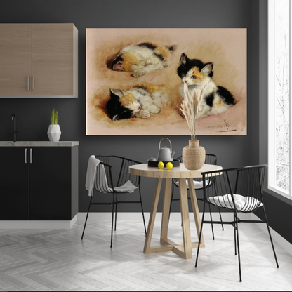 Studies van ontwakend katje - Henriëtte Ronner poster
