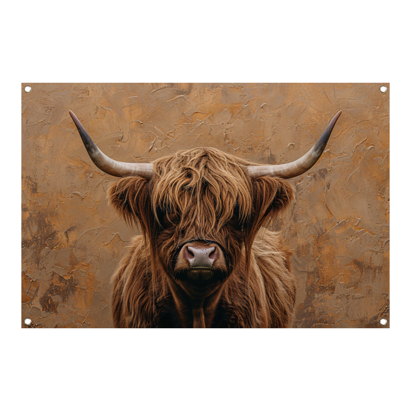 Rustieke Schotse Hooglander in Sepia Tinten tuinposter