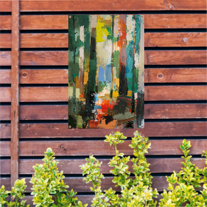 Dynamische Abstracte Olieverf in Levendige Kleuren tuinposter