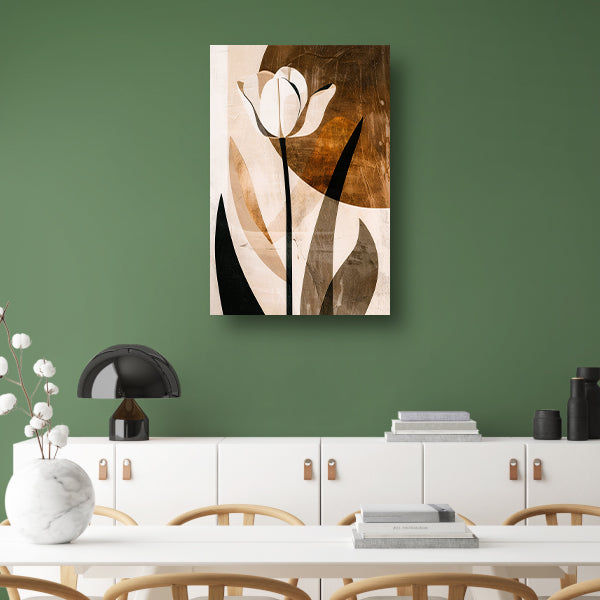 Sepia Tulp Abstracte Kunst in Stijl canvas