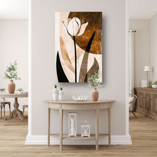 Sepia Tulp Abstracte Kunst in Stijl canvas