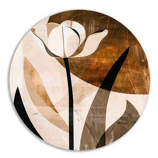 Sepia Tulp Abstracte Kunst in Stijl forex muurcirkel