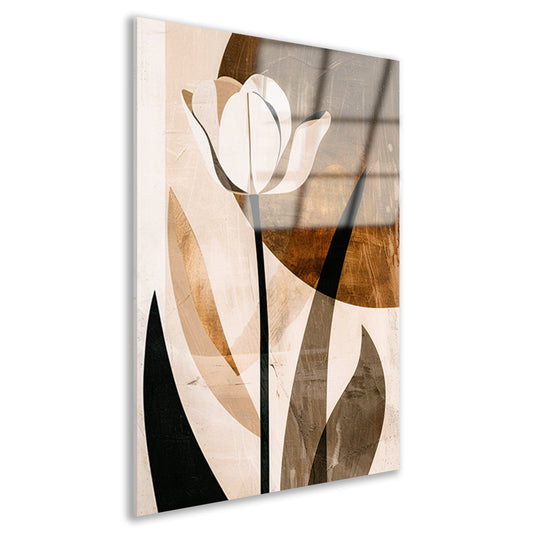 Sepia Tulp Abstracte Kunst in Stijl acrylglas