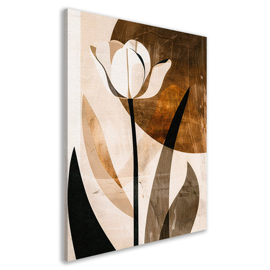 Sepia Tulp Abstracte Kunst in Stijl canvas