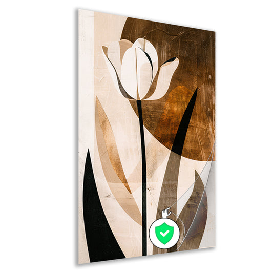 Sepia Tulp Abstracte Kunst in Stijl poster