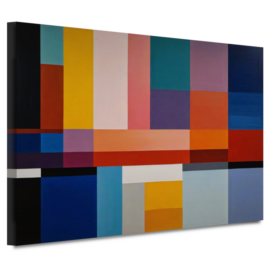 Abstracte Geometrie in Primaire Kleuren canvas