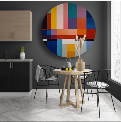 Abstracte Geometrie in Primaire Kleuren forex muurcirkel