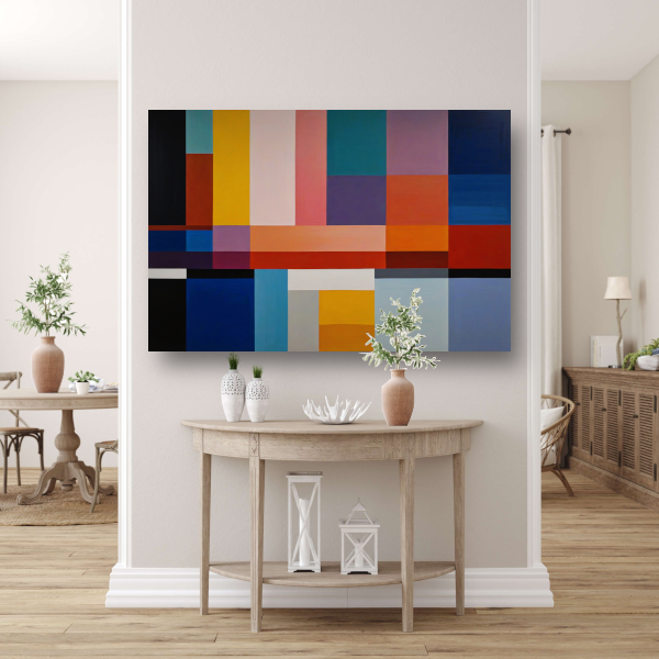 Abstracte Geometrie in Primaire Kleuren poster
