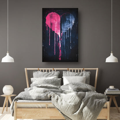 Abstract Gebroken Hart met Druipende Verf canvas