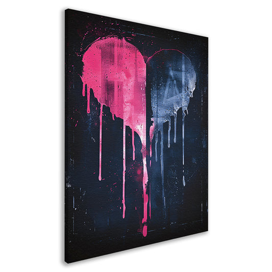 Abstract Gebroken Hart met Druipende Verf canvas