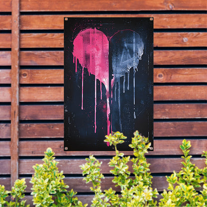 Abstract Gebroken Hart met Druipende Verf tuinposter