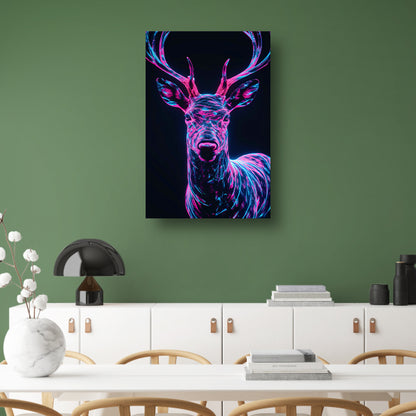 Neon hert in futuristisch lichtontwerp canvas