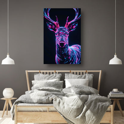 Neon hert in futuristisch lichtontwerp canvas