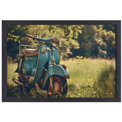 Minimalistische Scooter in Grasveld canvas met baklijst