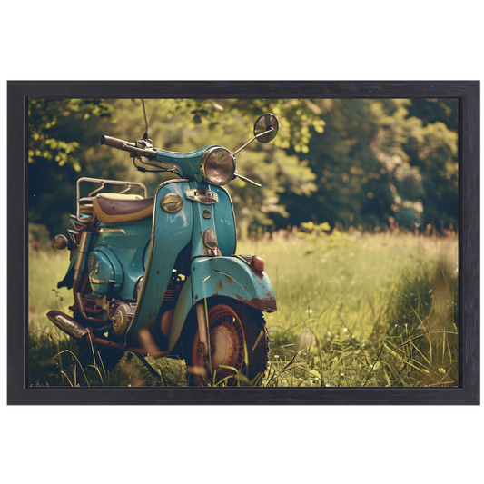 Minimalistische Scooter in Grasveld canvas met baklijst