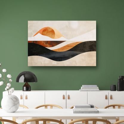 Golvende Abstractie in Warme Aardekleuren canvas