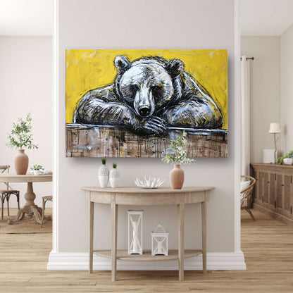 Moderne popart schilderij van een beer acrylglas