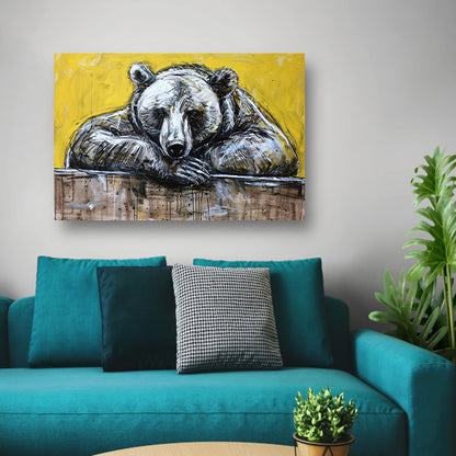 Moderne popart schilderij van een beer acrylglas