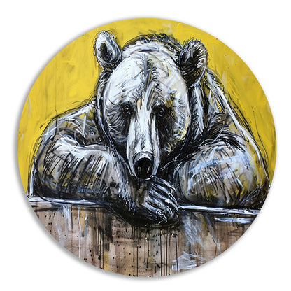 Moderne popart schilderij van een beer forex muurcirkel