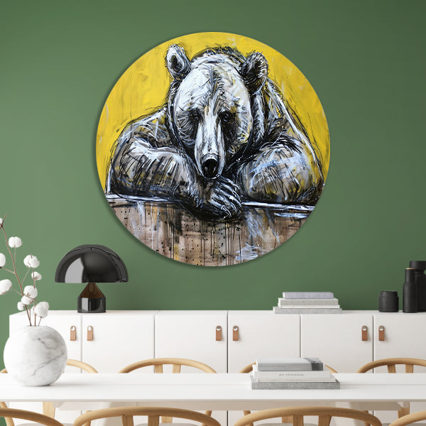 Moderne popart schilderij van een beer forex muurcirkel