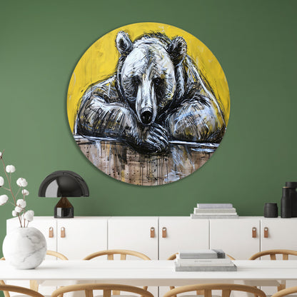 Moderne popart schilderij van een beer forex muurcirkel