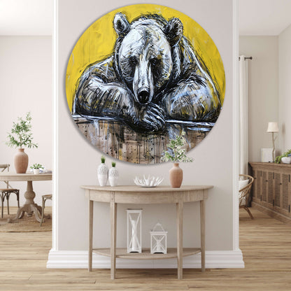Moderne popart schilderij van een beer forex muurcirkel