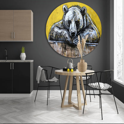 Moderne popart schilderij van een beer forex muurcirkel