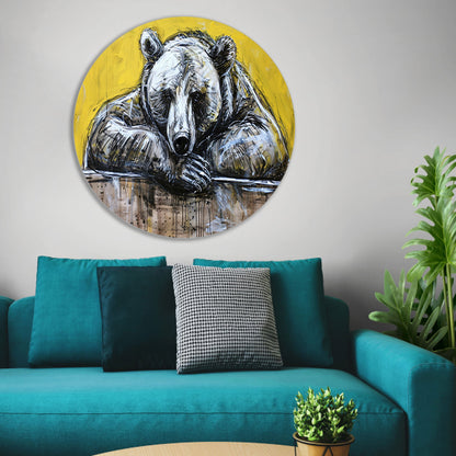 Moderne popart schilderij van een beer forex muurcirkel