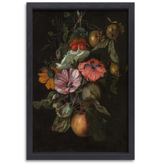 Festoen van vruchten en bloemen - Rachel Ruysch canvas met baklijst