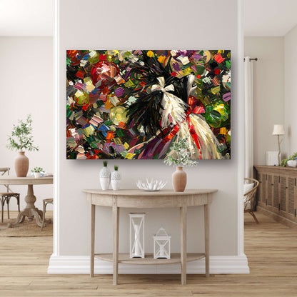 Abstracte kleurrijke hond in expressieve stijlposter