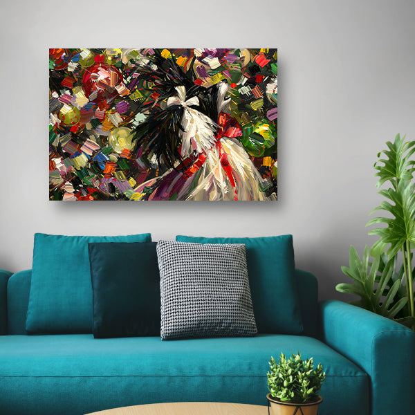 Abstracte kleurrijke hond in expressieve stijlposter