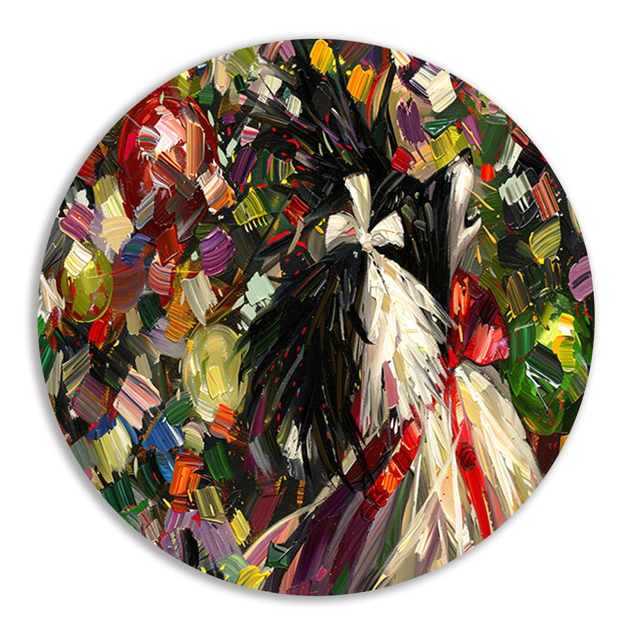 Abstracte kleurrijke hond in expressieve stijl forex muurcirkel