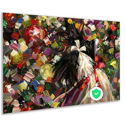 Abstracte kleurrijke hond in expressieve stijlposter