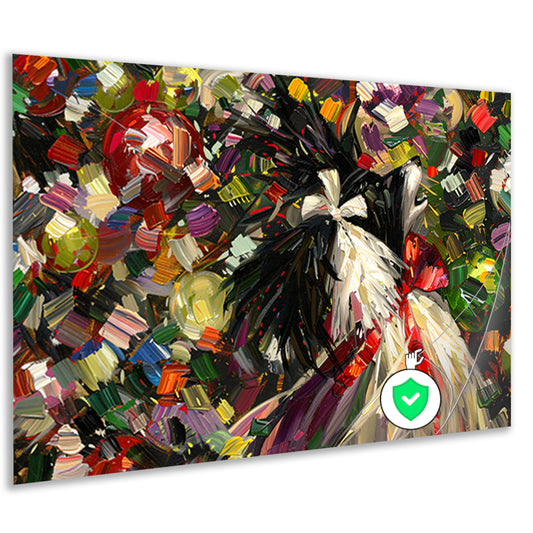 Abstracte kleurrijke hond in expressieve stijlposter