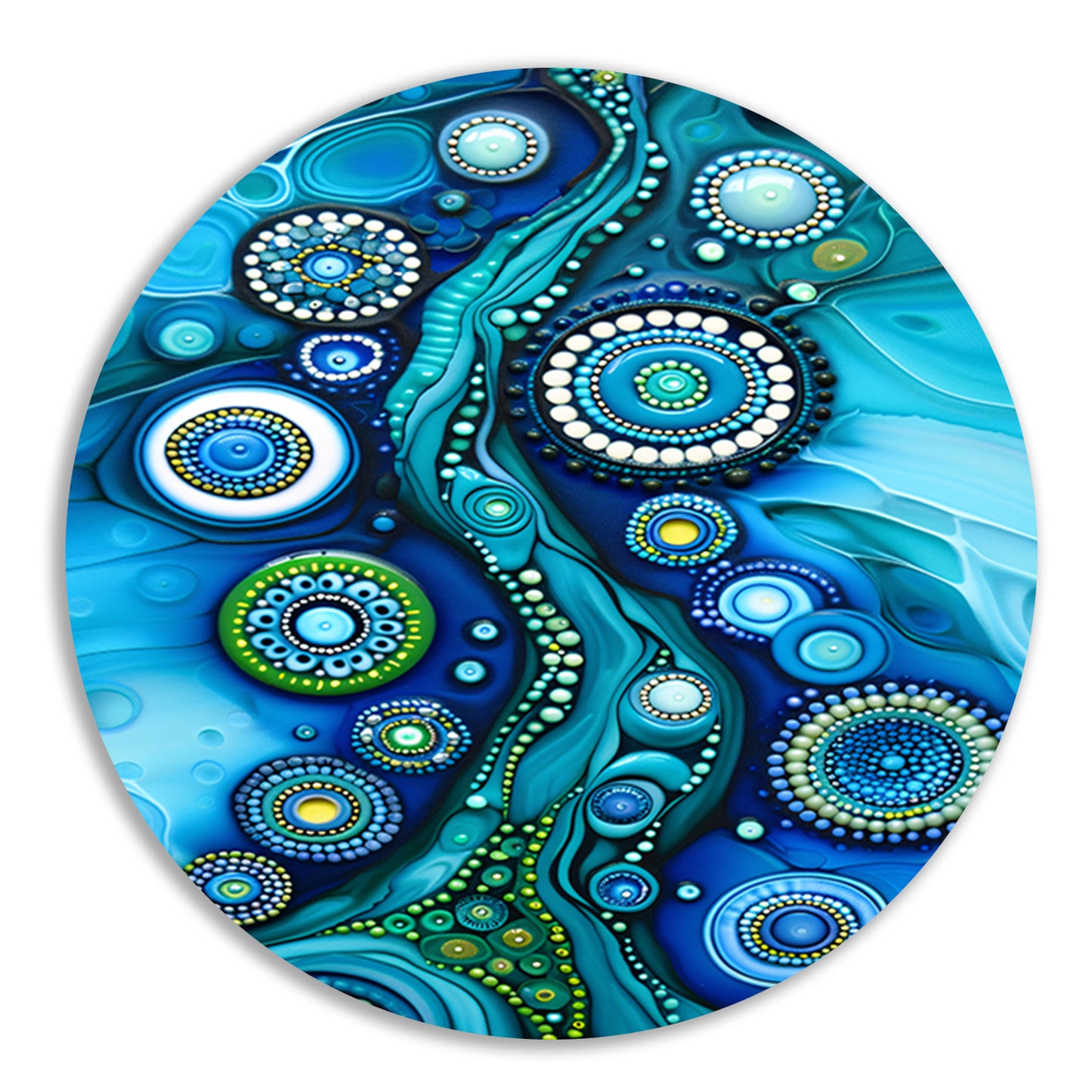 Abstracte kleurrijke cirkelvormige kunstcompositie forex muurcirkel