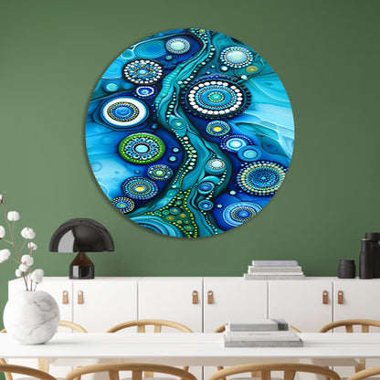 Abstracte kleurrijke cirkelvormige kunstcompositie forex muurcirkel