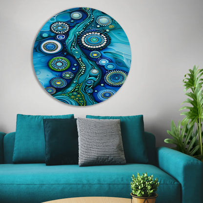 Abstracte kleurrijke cirkelvormige kunstcompositie forex muurcirkel