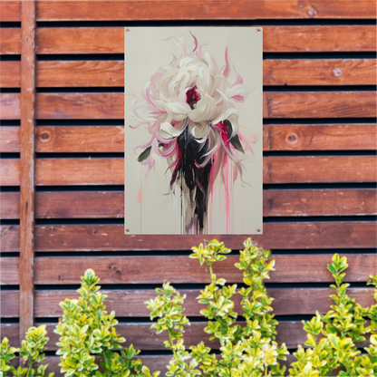 Abstracte Bloem met Druipende Verf in Moderne Stijl tuinposter