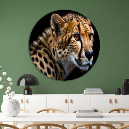 Indrukwekkende close-up van een cheetah forex muurcirkel