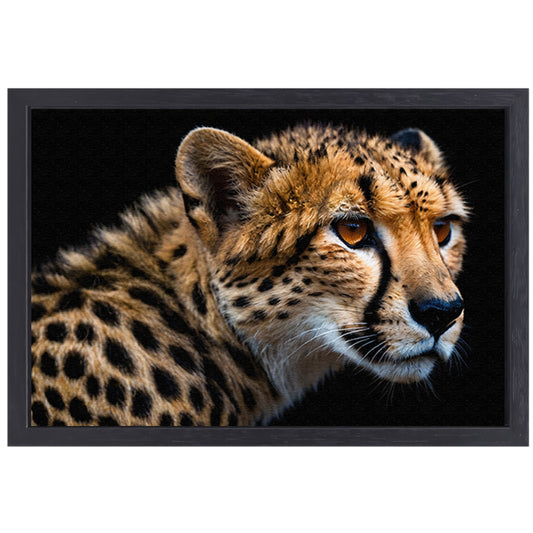 Indrukwekkende close-up van een cheetah canvas met baklijst