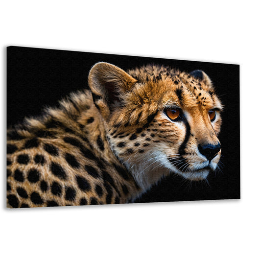Indrukwekkende close-up van een cheetah canvas