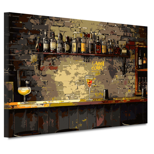 Flessenstilleven in epressionistische stijl canvas