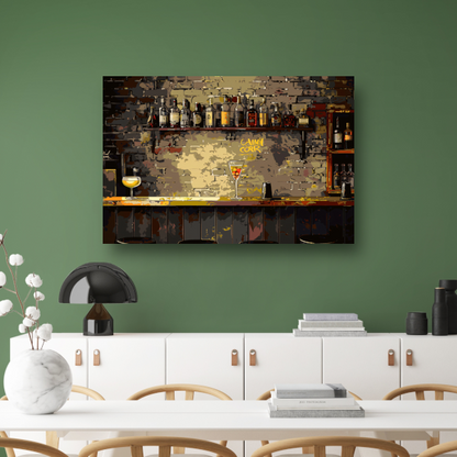 Flessenstilleven in epressionistische stijl canvas