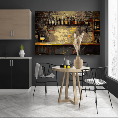Flessenstilleven in epressionistische stijl canvas
