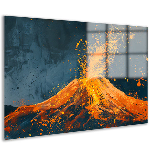 Abstract schilderij van vulkaanuitbarsting acrylglas