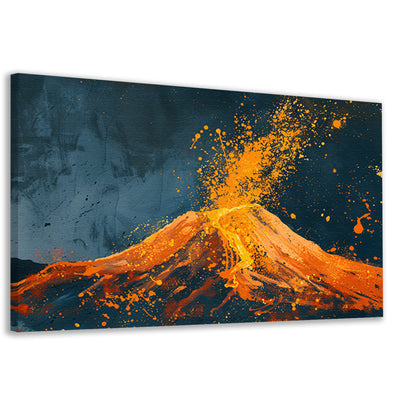Abstract schilderij van vulkaanuitbarsting canvas